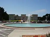 Fountain in the front.