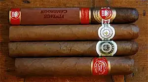 H. Upmann 雪茄 （由上而下: Upmann, Montecristo, Macanudo, Romeo y Julieta