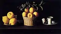 Francisco de Zurbarán, "Still Life with Lemons, Oranges and a Rose", 1633