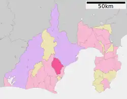 藤枝市在靜岡縣的位置