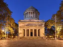 Neoclassical building with Doric columns and a rotunda