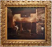 朱塞佩·瑪麗亞·克雷斯皮（英语：）的《鄉間農舍》（Scena di fattoria），76 × 90cm，約作於1710－1715年，1917年始藏。