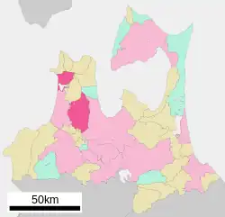 五所川原市在青森縣的位置