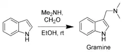 Synthesis of Gramine from indole