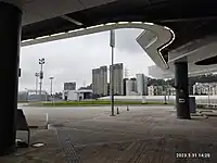 香园围管制站的跨境巴士停车区