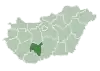 Map of Hungary highlighting Tolna County