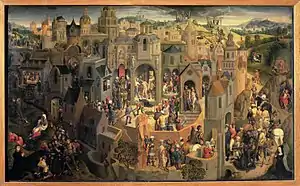 漢斯·梅姆林的《基督受難日(英语:)》,55 × 90cm,約繪於1470-1471年,1814年始藏