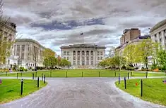 Harvard Medical School quadrangle in Longwood Medical Area.