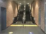 从站台拍摄到检票楼的自动扶梯（2020年2月7日）