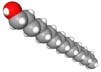 Space-filling model of 1-heptadecanol