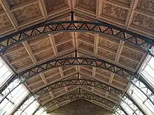 Central hall ceiling and girders