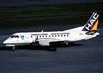 已退役的薩博340 JA01HC（2002年日本佳速航空時期的塗裝)