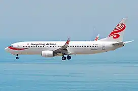 波音737-800，配上香港航空舊塗裝