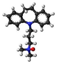 Ball-and-stick model of the imipraminoxide molecule