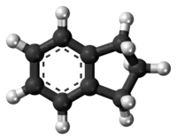 Ball-and-stick model of the indane molecule