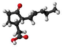 Ball-and-stick model of jasmonic acid