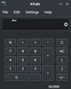 KCalc 21.12.0 (default view)