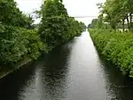 River canal, trees on both sides