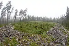 Kastelli Giant's church、a rectangular neolithic stone wall