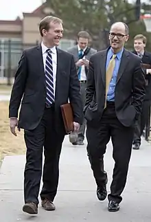 Salt Lake County Mayor Ben McAdams and U.S. Secretary of Labor Tom Perez visit Palmer Court, the Road Home's permanent supportive housing development, in Salt Lake City, Utah, on Friday, January 30, 2015.