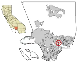 Location of South El Monte in Los Angeles County, California