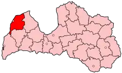 文茨皮爾斯區在拉脫維亞的位置