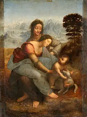 《圣母子与圣安妮》（The Virgin and Child with St. Anne），1508年，收藏於巴黎羅浮宮