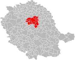 阿尔比地区城市圈公共社区在塔恩省内的位置