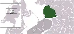 Lokatie van de Noordoostpolder in Flevoland, Netherlands