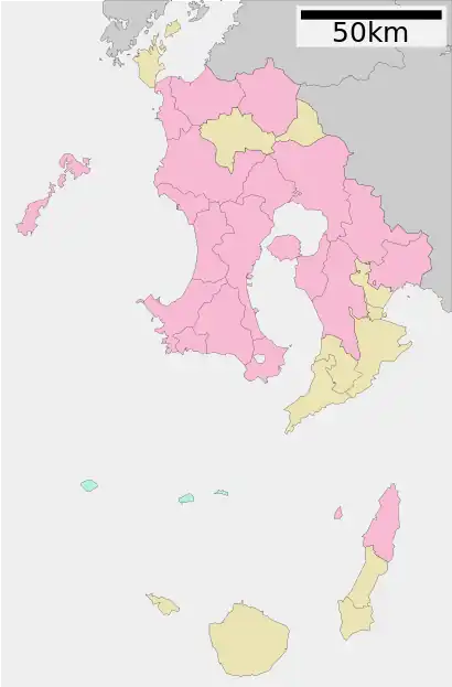 2020年夏季奧林匹克運動會火炬傳遞在鹿儿岛县的位置