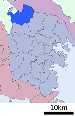 青葉區在神奈川縣的位置