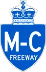 A Macdonald–Cartier Freeway reassurance marker