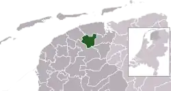 Highlighted position of Dantumadiel in a municipal map of Friesland