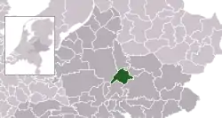 Highlighted position of Brummen in a municipal map of Gelderland