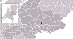 Highlighted position of Doesburg in a municipal map of Gelderland