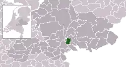 Highlighted position of Duiven in a municipal map of Gelderland