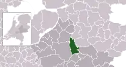 Highlighted position of Voorst in a municipal map of Gelderland