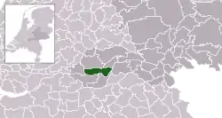 Highlighted position of Neerijnen in a municipal map of Gelderland