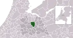 Highlighted position of De Bilt in a municipal map of Utrecht