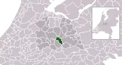 Highlighted position of Bunnik in a municipal map of Utrecht