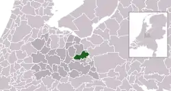 Highlighted position of Leusden in a municipal map of Utrecht