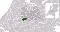 Highlighted position of Lopik in a municipal map of Utrecht