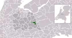 Highlighted position of Woudenberg in a municipal map of Utrecht