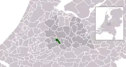 Highlighted position of IJsselstein in a municipal map of Utrecht