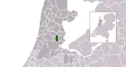 Highlighted position of Landsmeer in a municipal map of North Holland