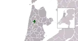 Highlighted position of Langedijk in a municipal map of North Holland