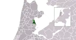 Highlighted position of Zeevang in a municipal map of North Holland