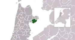 Highlighted position of Drechterland in a municipal map of North Holland