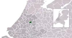 Highlighted position of the former municipality of Boskoop