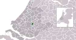 Highlighted position of Capelle aan den IJssel in a municipal map of South Holland